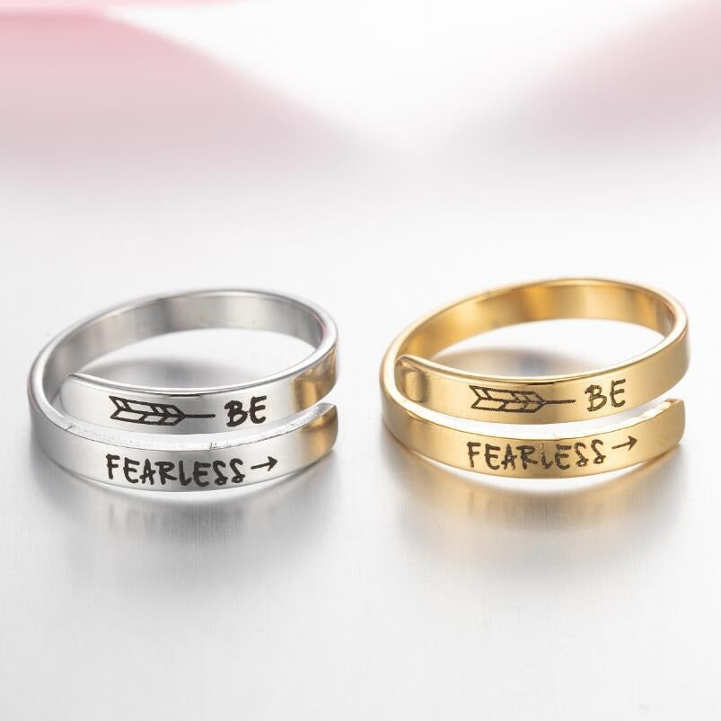 Retro Stainless Steel English Double Ring